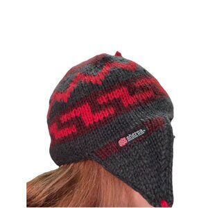 Sherpa Adventure Gear Hat Beanie Adult Grey, Red, Wool Tassels Ear Flaps SOFT